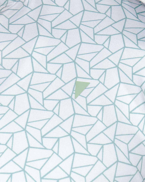 Teal Geometric Blade Polo
