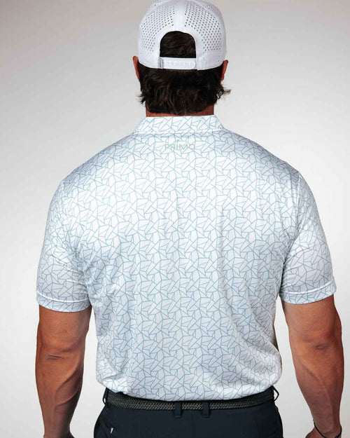 Teal Geometric Blade Polo
