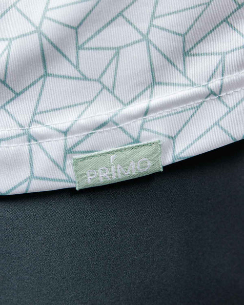 Teal Geometric Blade Polo