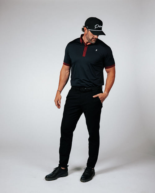 Two Tone Black/Maroon Classic Polo