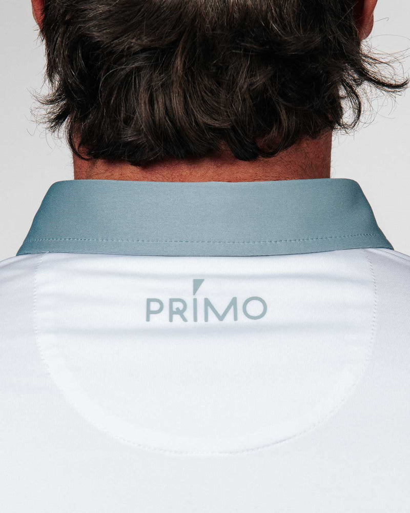 White/Storm Blue Two Tone Classic Polo