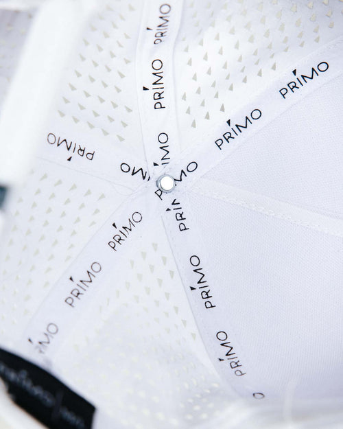 White | Navy Cursive Hat
