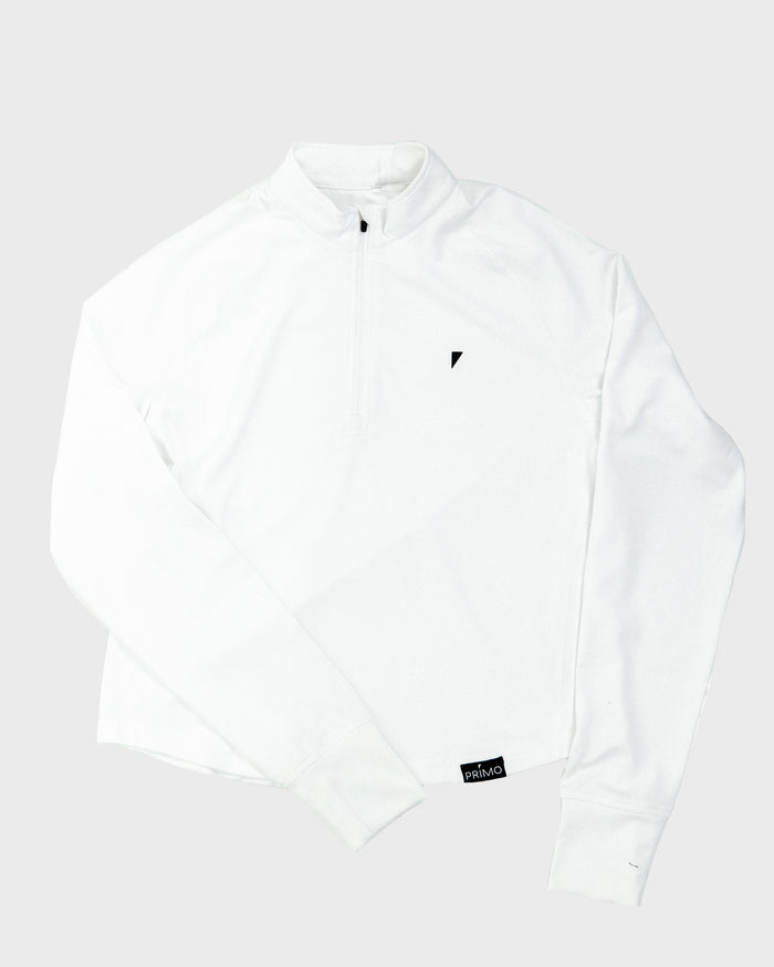 Women's White Crop Quarterzip