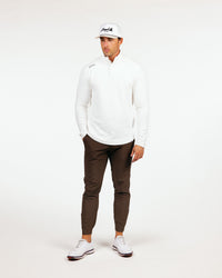 White Waffle Quarter Zip