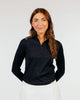 Women's Black Cursive Crop Quarterzip