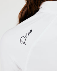 Women's White Cursive Crop Quarterzip