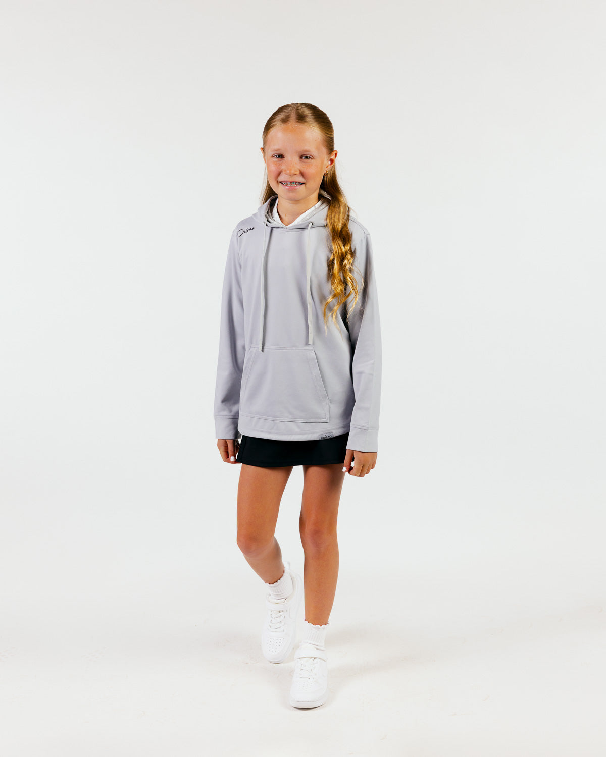 Youth Light Gray Cursive Golf Hoodie