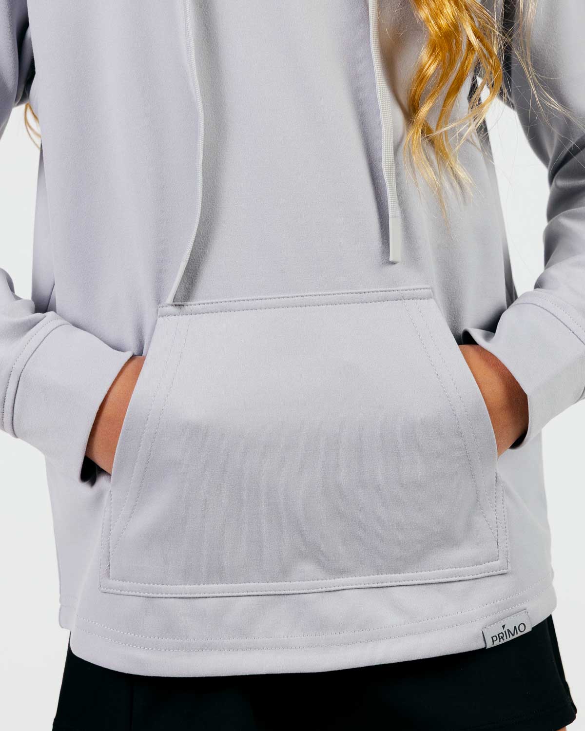 Youth Light Gray Cursive Golf Hoodie